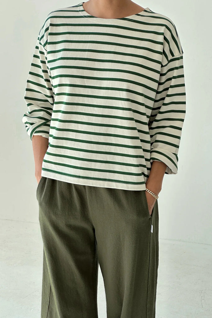 Sailor Top in Pine Stripe on Cream