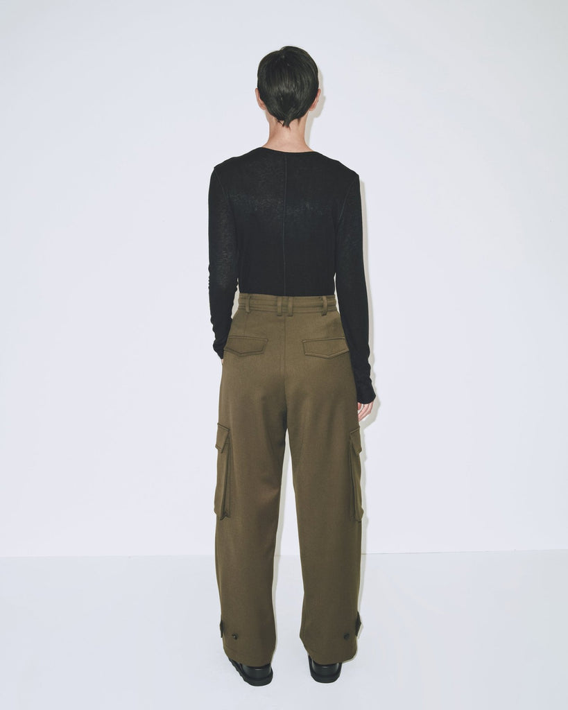 Wide Leg Cargo Pants in Olive