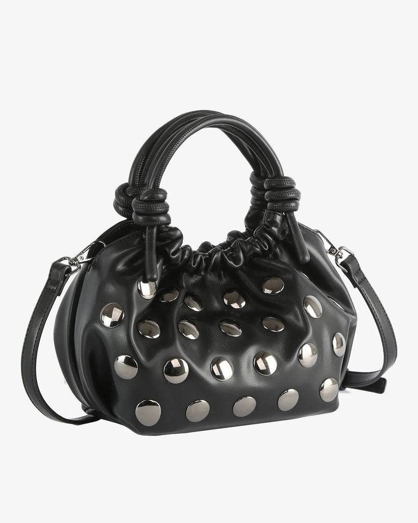 Jolly Studded Soft Structure Bag in Black