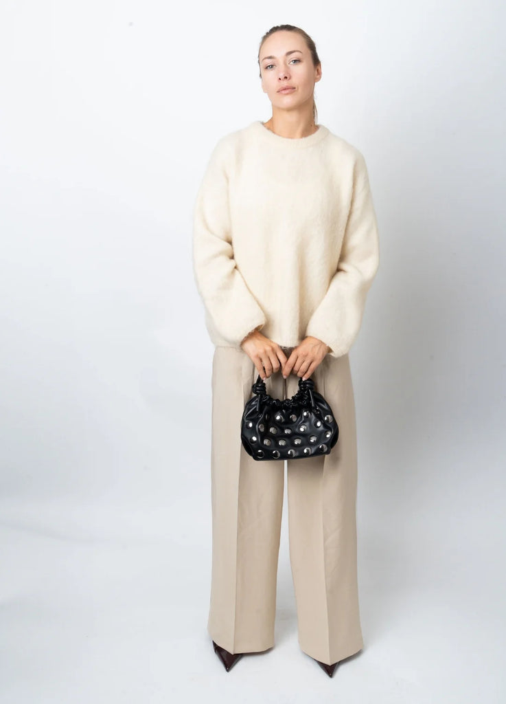 Jolly Studded Soft Structure Bag in Black