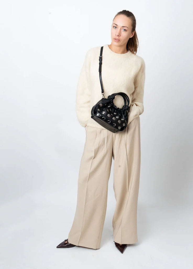 Jolly Studded Soft Structure Bag in Black