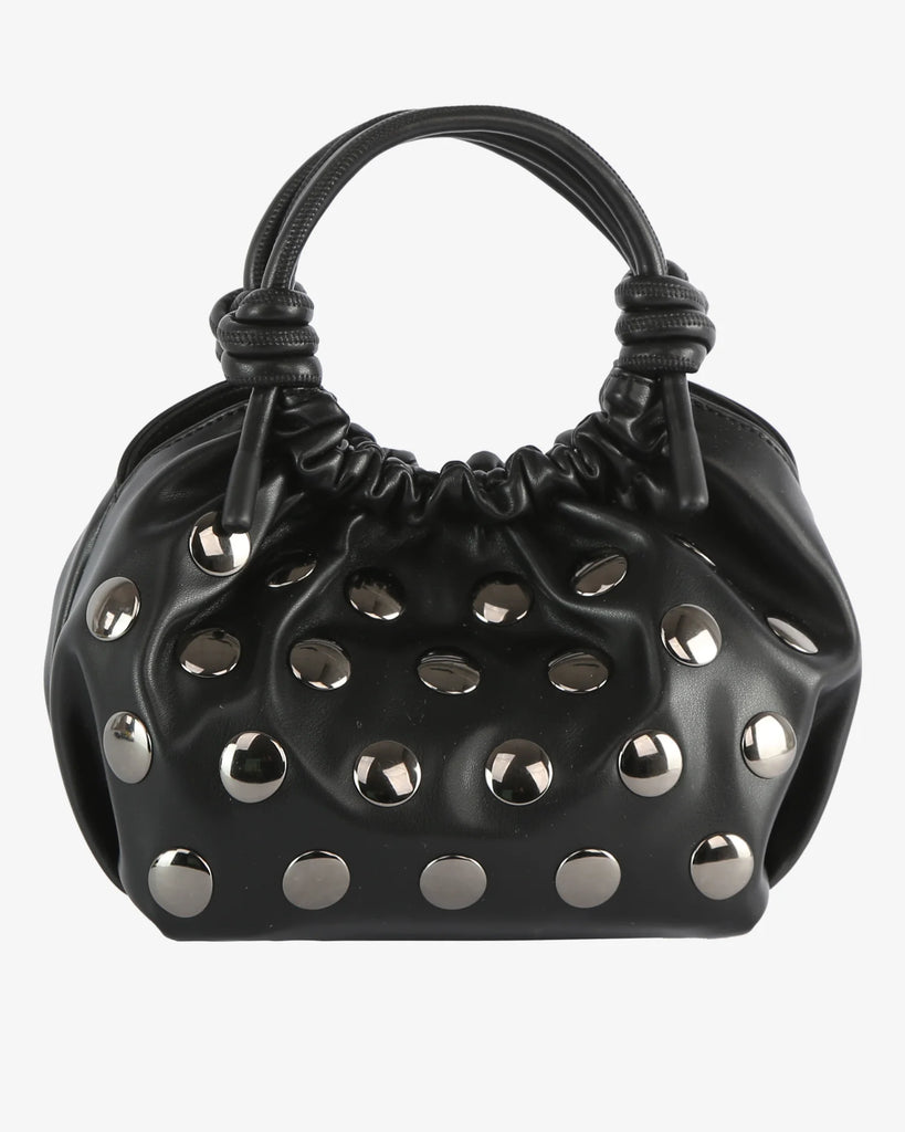 Jolly Studded Soft Structure Bag in Black