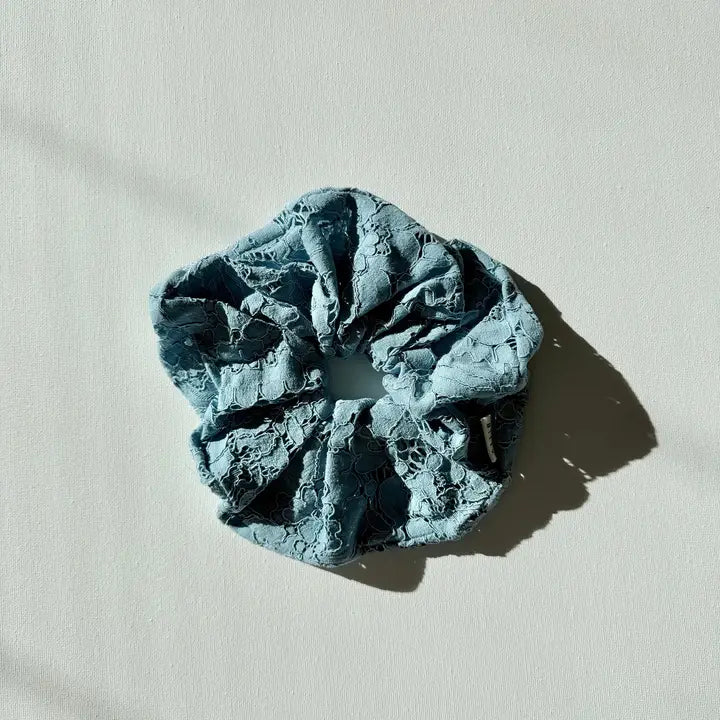 Oversized Lace Scrunchie in Lake