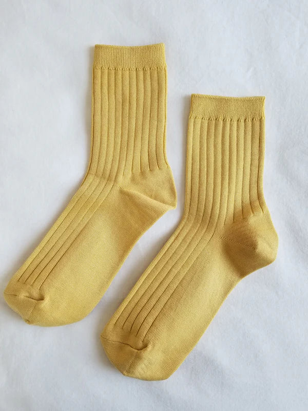 Ribbed Socks in Buttercup Yellow