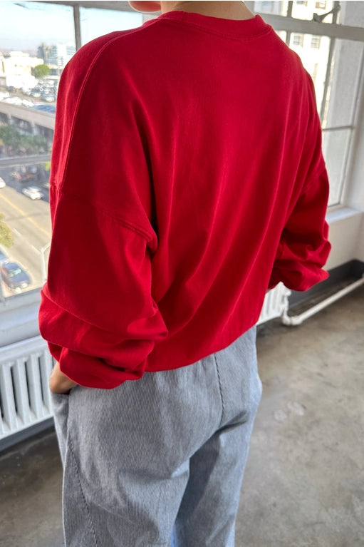 Cali Jersey Sweatshirt in Chili Red