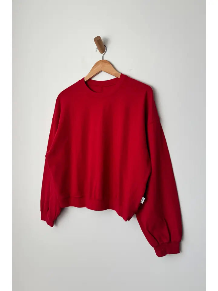 Cali Jersey Sweatshirt in Chili Red