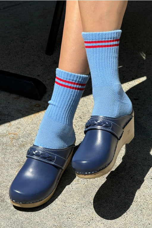 Striped Socks in Ciel Blue