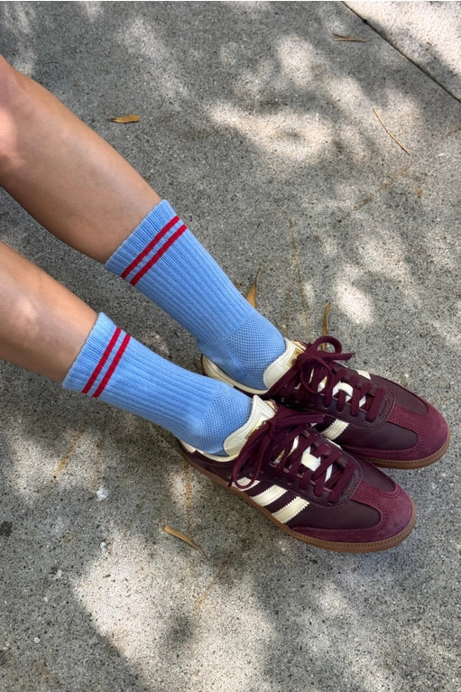 Striped Socks in Ciel Blue