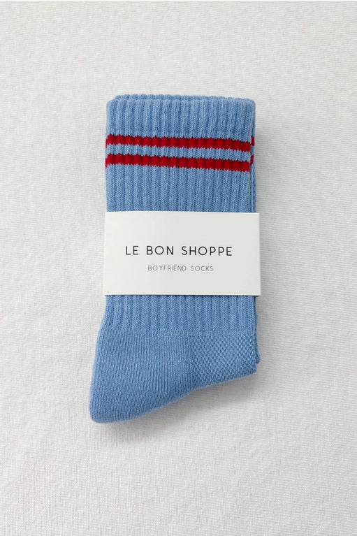 Striped Socks in Ciel Blue