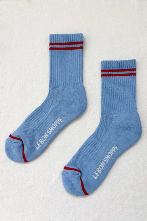 Striped Socks in Ciel Blue