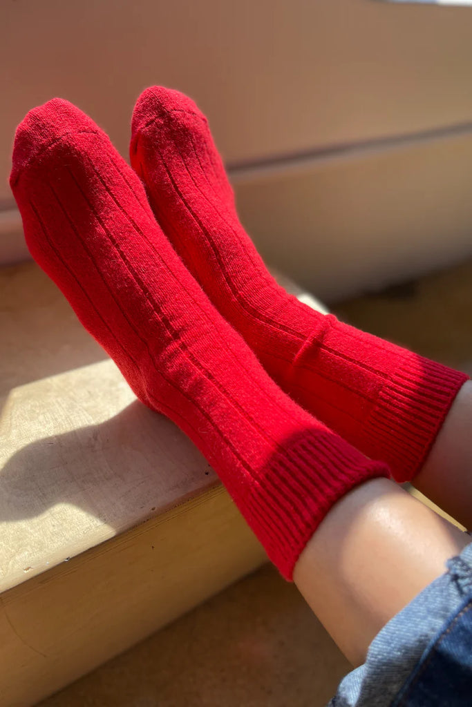 Classic Cashmere Socks in Red