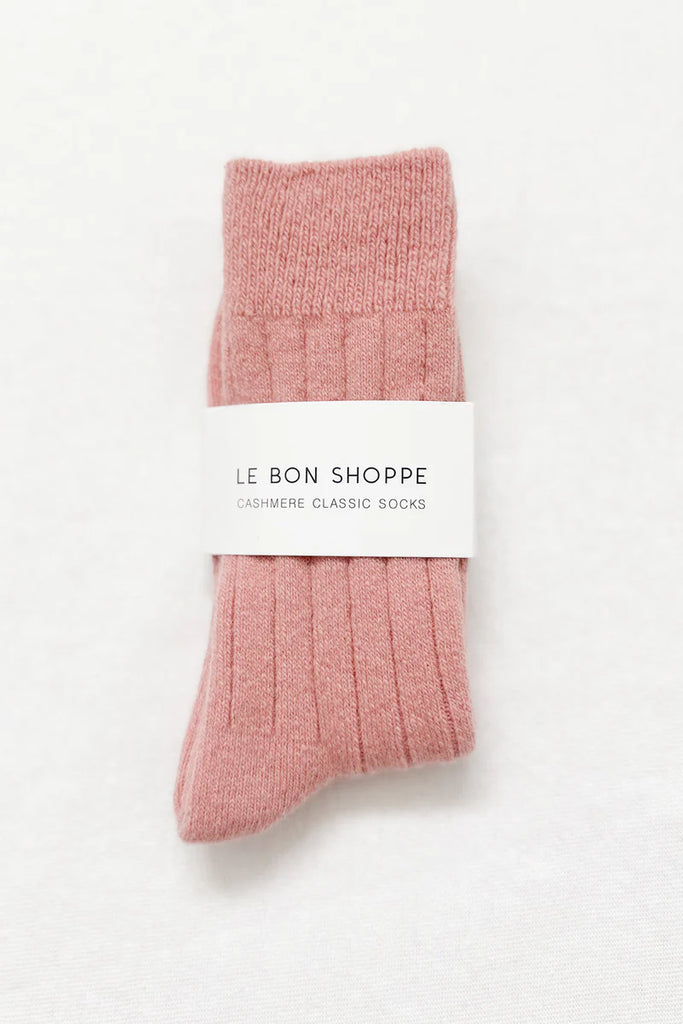 Classic Cashmere Socks in Rose Petal