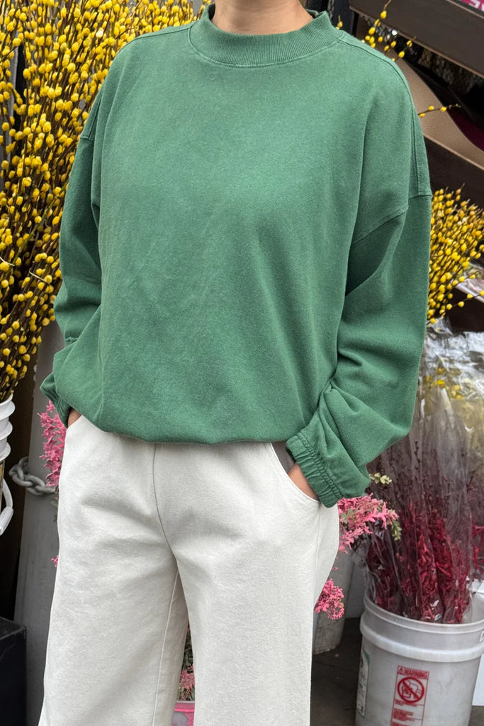 Daisy Long Sleeve Top in Basil Green