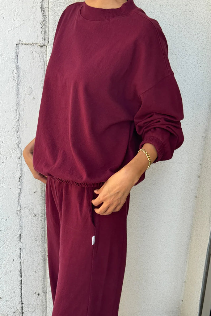 Daisy Long Sleeve Top in Cabernet