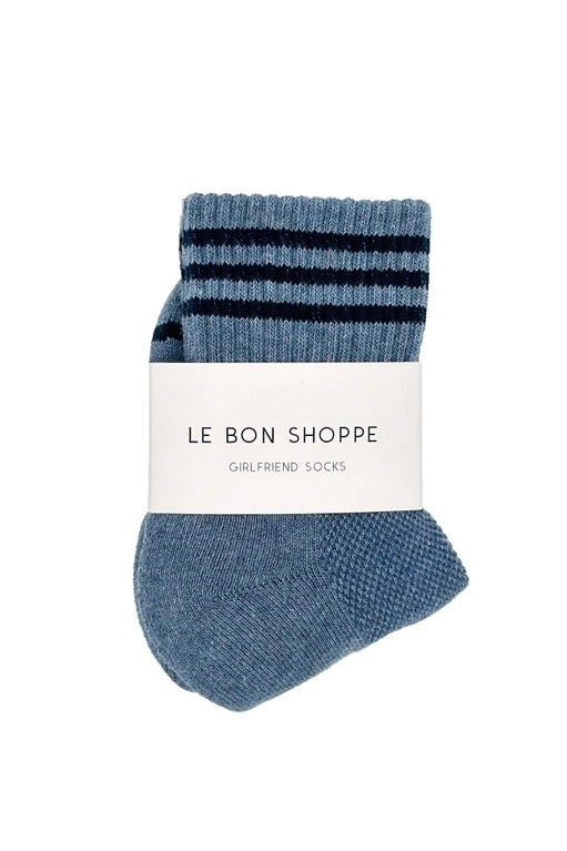 Short Striped Socks in Indigo Blue