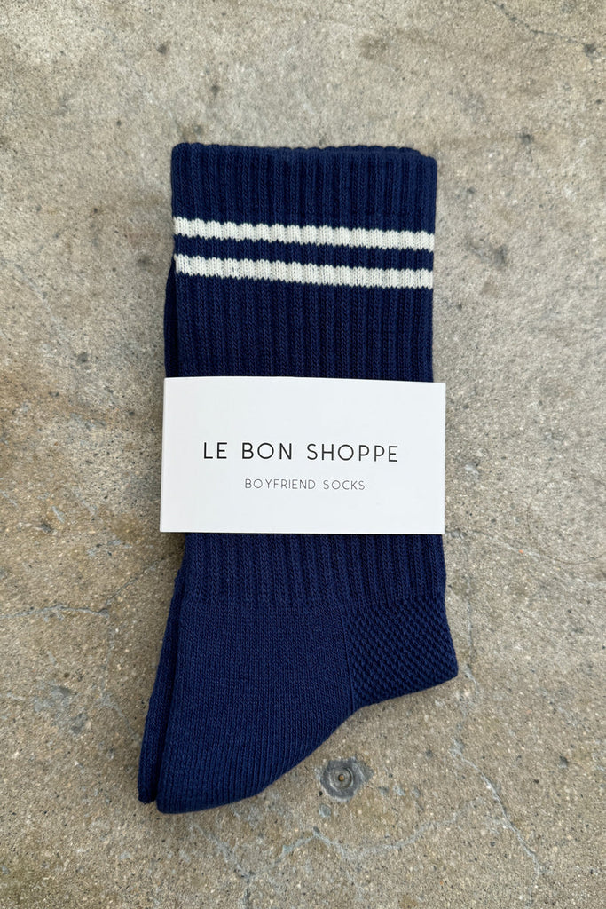 Striped Socks in Navy