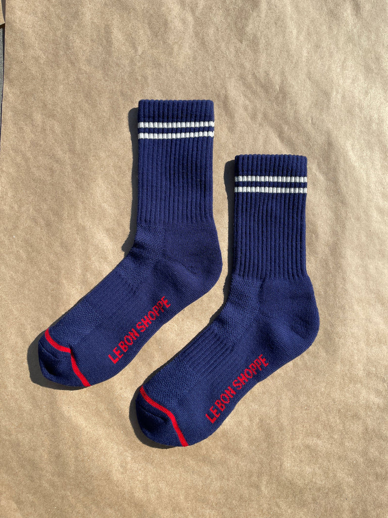 Striped Socks in Navy