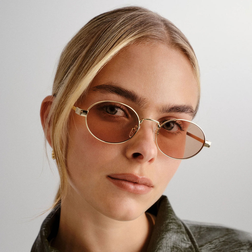 POSEIDON DEUX SUNGLASSES IN GOLD/ TAN TINT