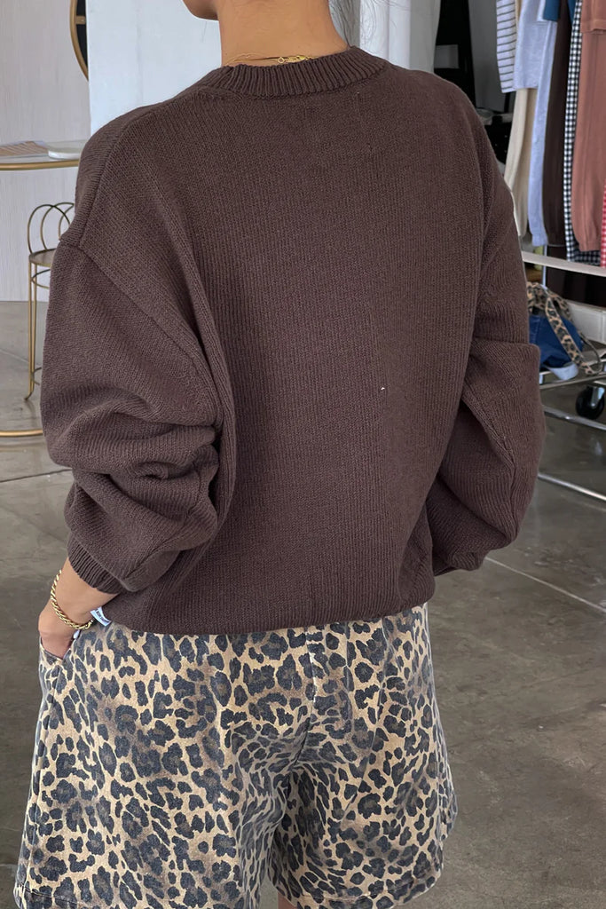 Milo Cotton Sweater in Brown