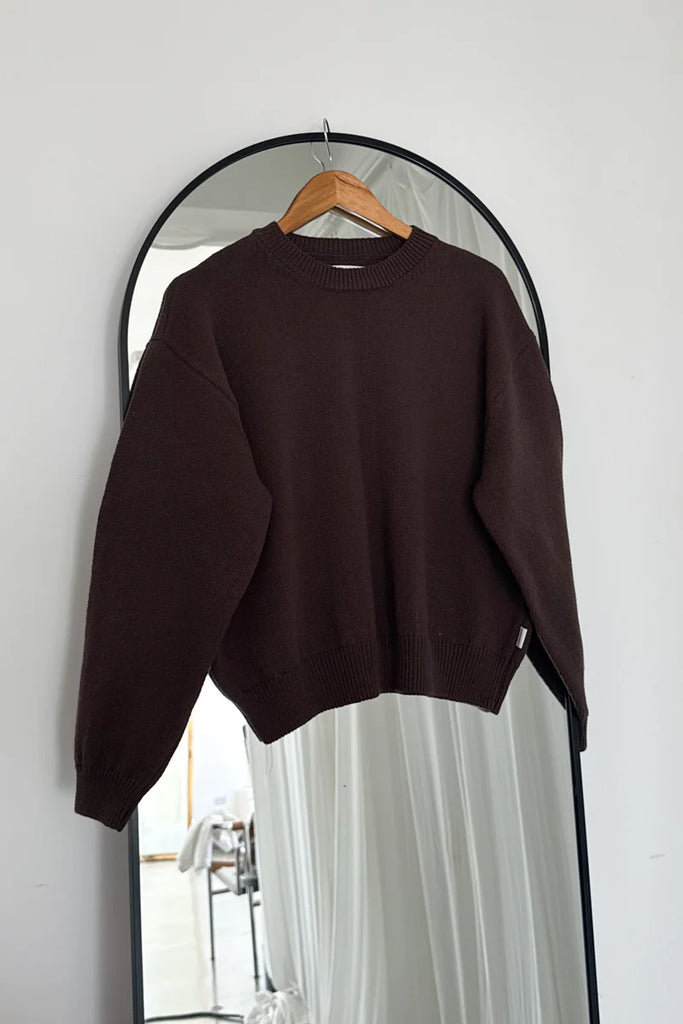 Milo Cotton Sweater in Brown