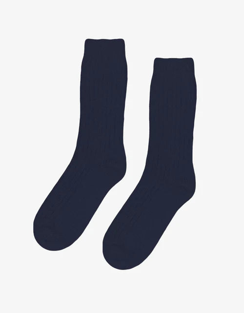 Merino Wool Blend Socks in Navy