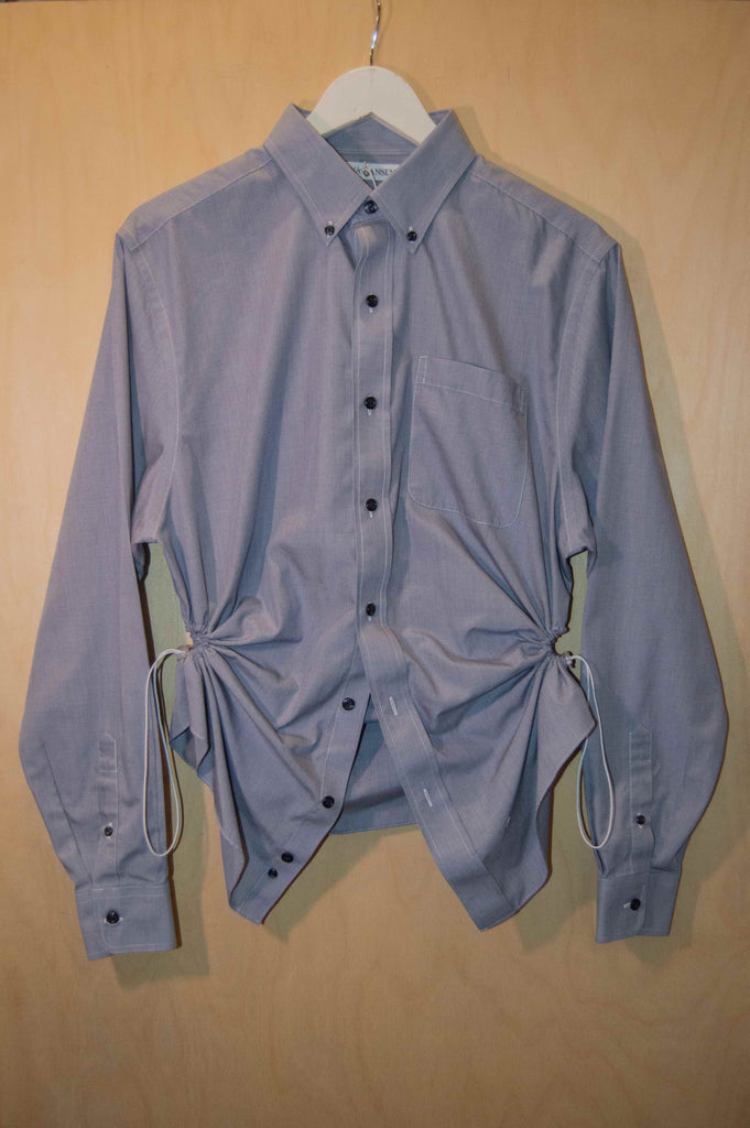 Bungee Shirt in Mid Blue with Dark Buttons L