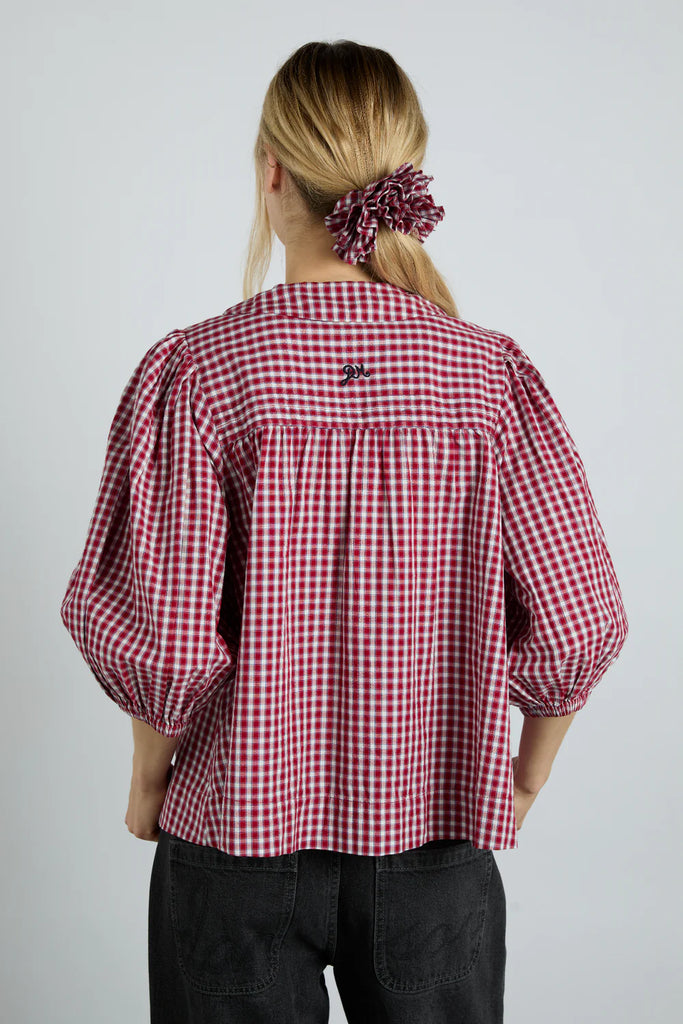 Mila Blouse in Cherry Gingham