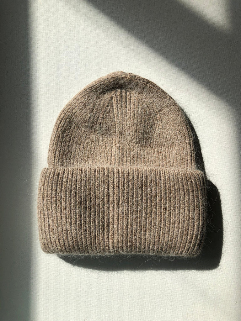 Royal Angora Beanie in Mushroom