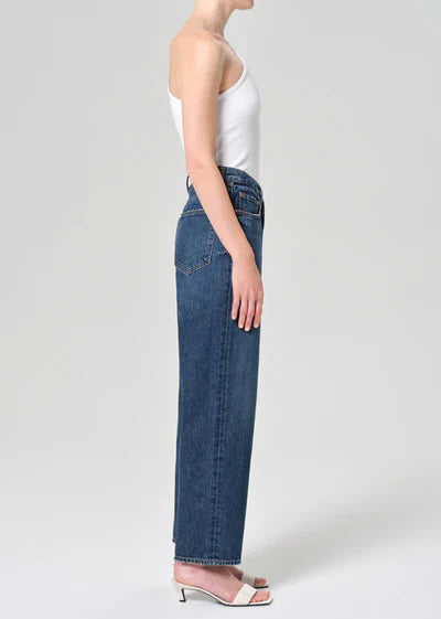 AGOLDE V Waist Baggy Jeans in Nexus Blue