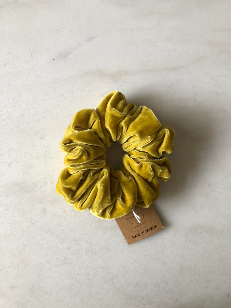 Silk Velvet Scrunchie in Old Gold