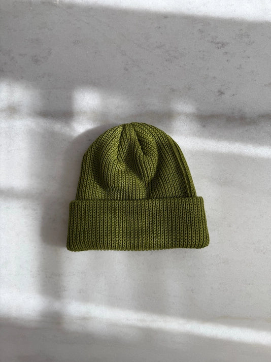 Italian Merino Wool Beanie Hat in Olive