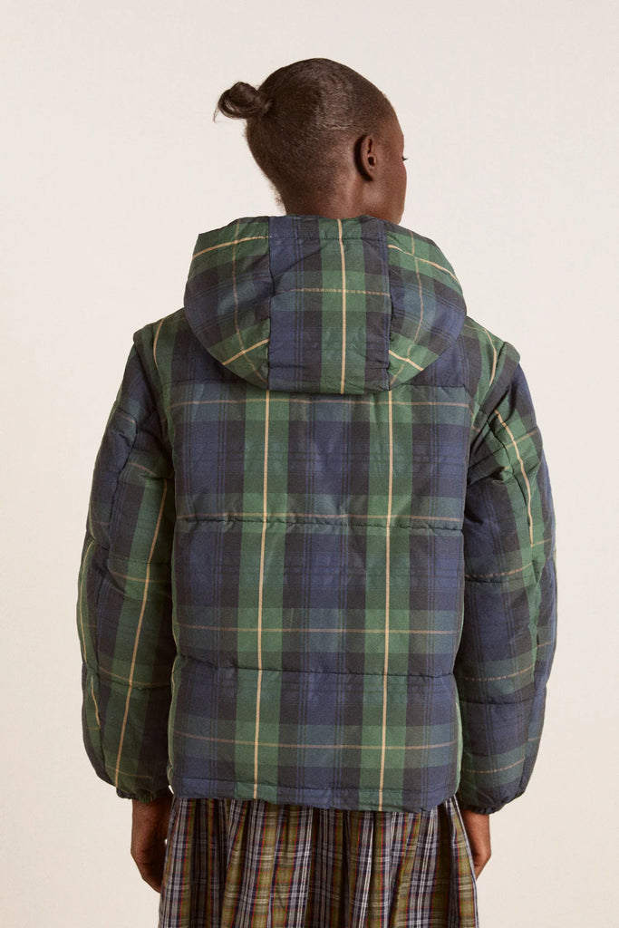 Pearl Puffer in Navy Check
