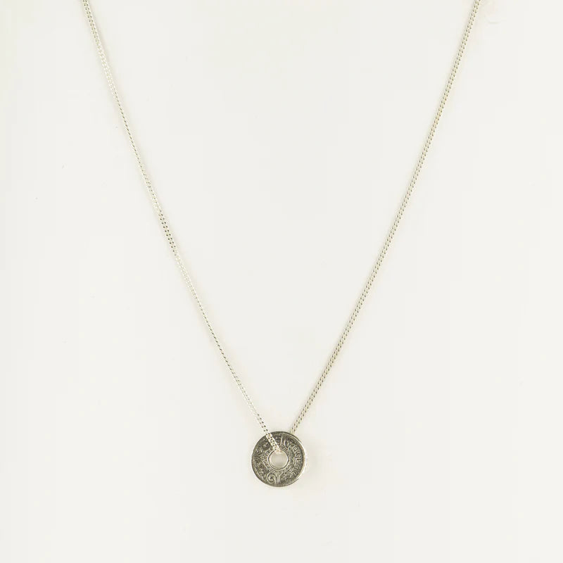 Sun Necklace in Silver 18"