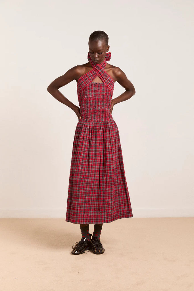 Josie Midi Skirt in Multi Check | Tusk