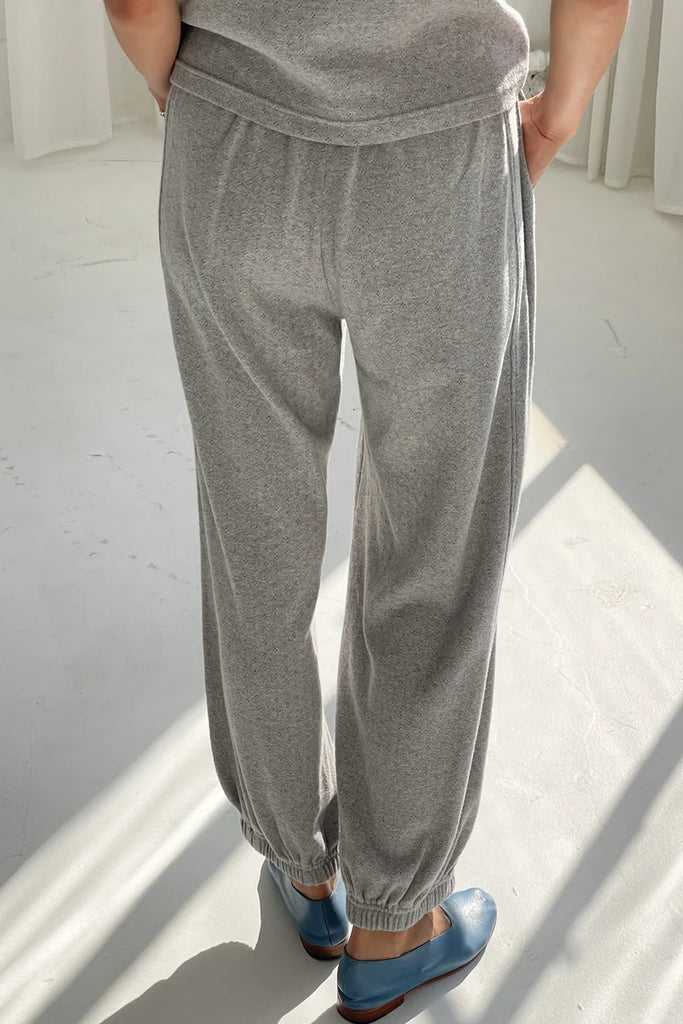 POINTELLE BALLOON PANTS IN MELANGE GREY