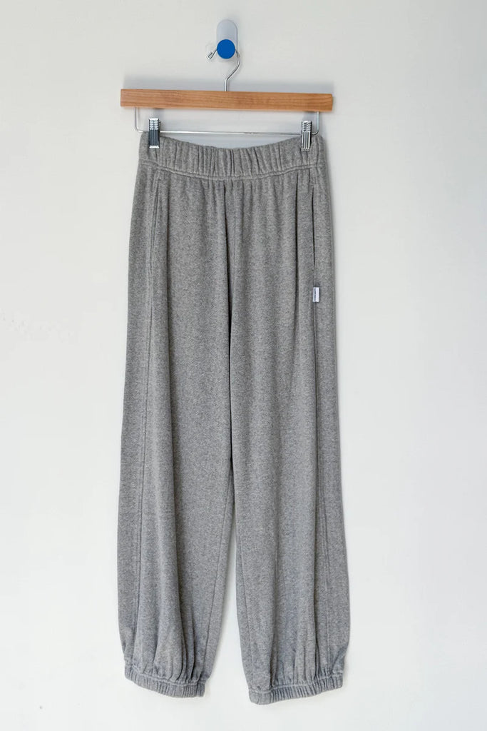 POINTELLE BALLOON PANTS IN MELANGE GREY