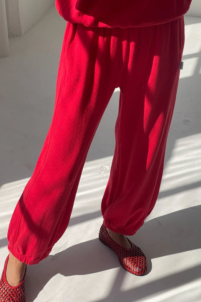 POINTELLE BALLOON PANTS IN RED APPLE