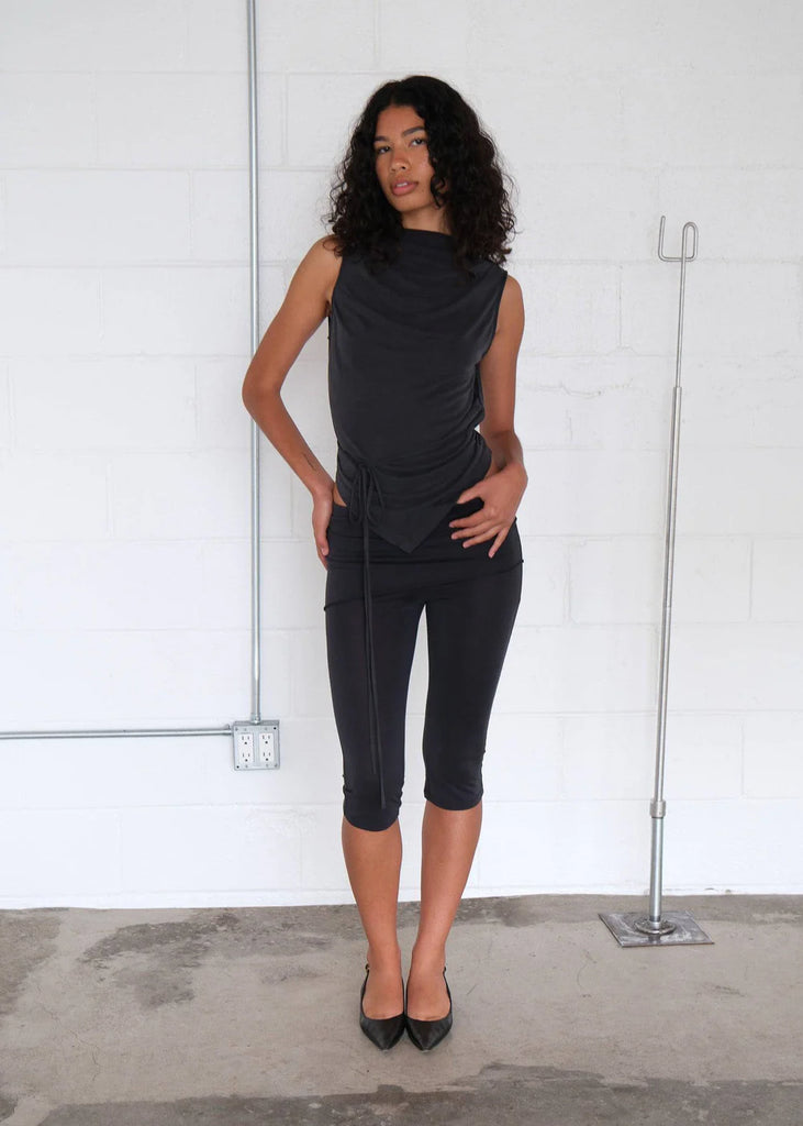 Portia Tie Top in Onyx