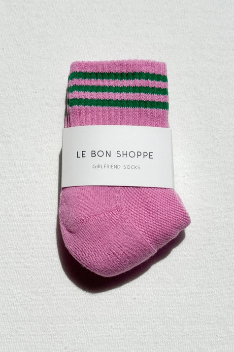 Short Striped Socks in Rose Pink