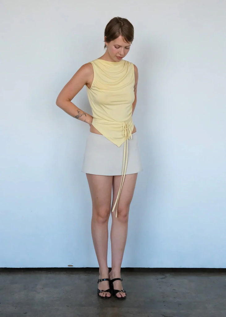 Portia Tie Top in Butter Yellow