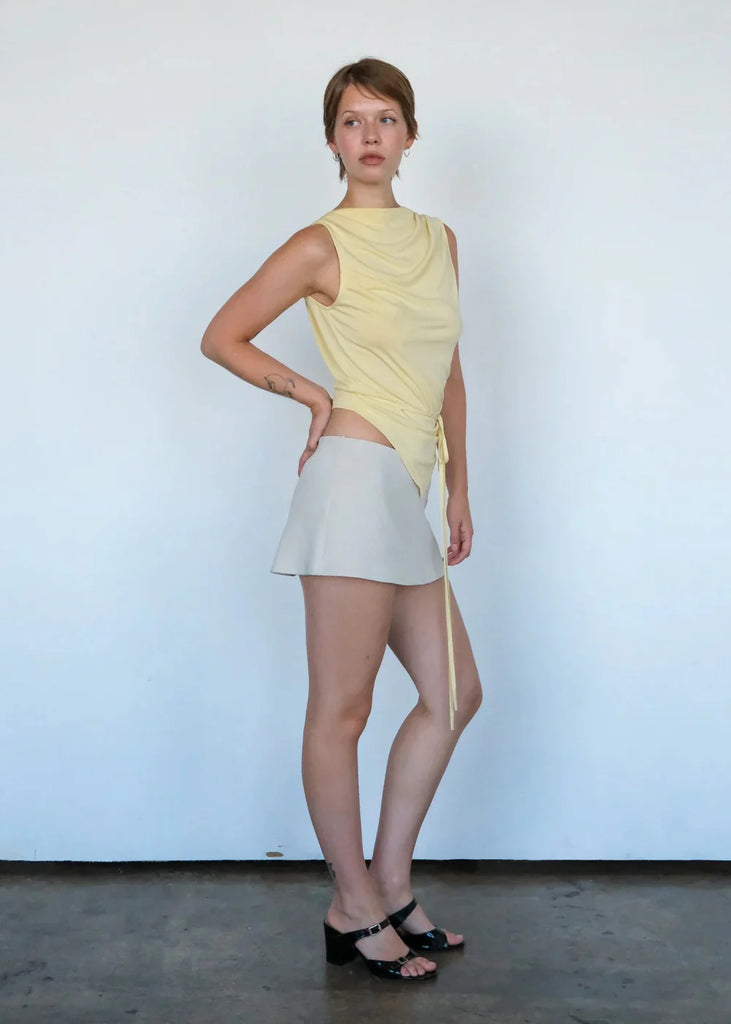 Portia Tie Top in Butter Yellow