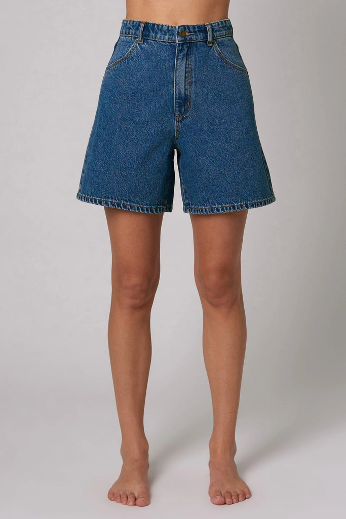 Super Mirage Denim Shorts in Pacific Mid Vintage Blue