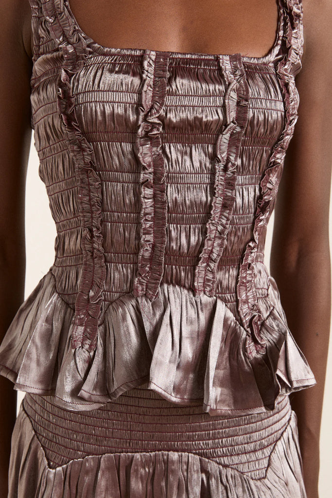 Raphi Cami in Plum Glass Satin