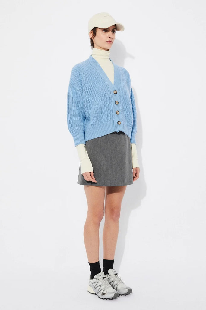 Hole Cardigan in Ice Blue