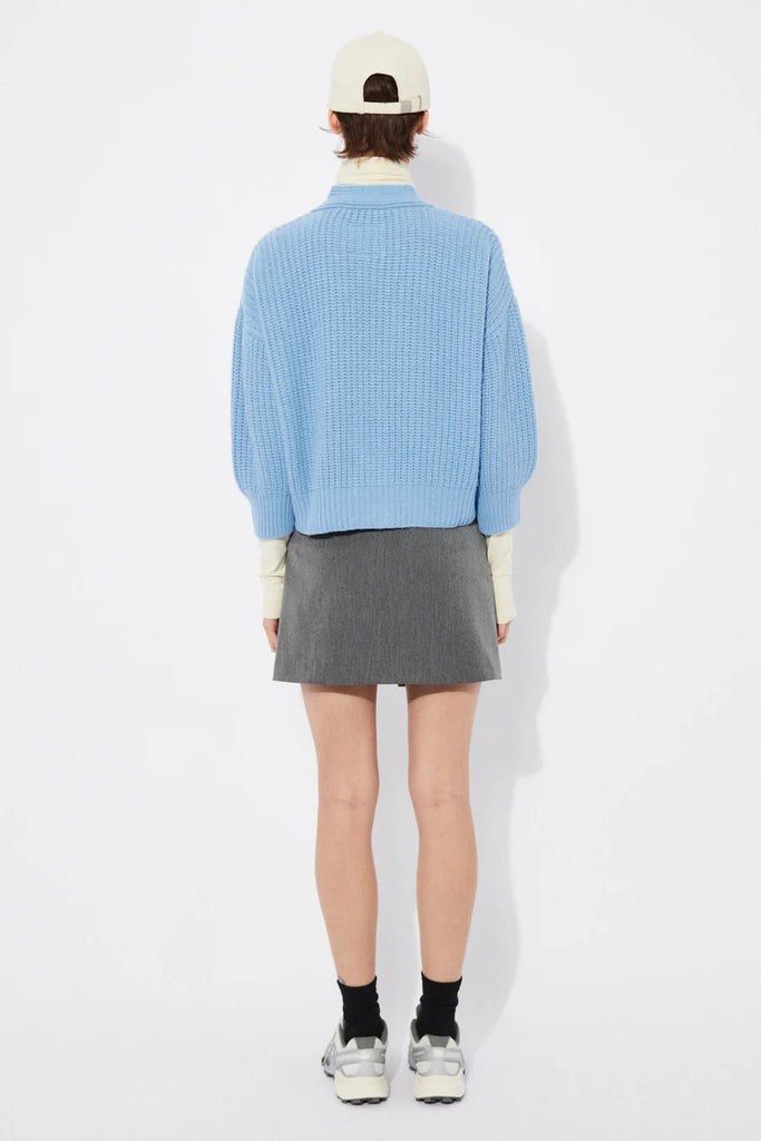 Hole Cardigan in Ice Blue