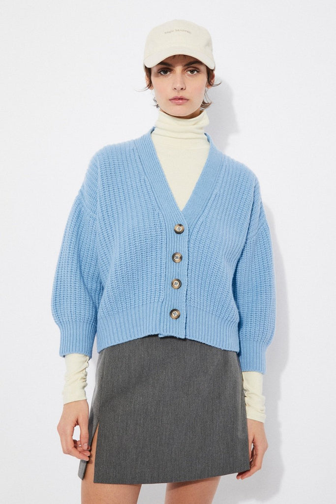 Hole Cardigan in Ice Blue