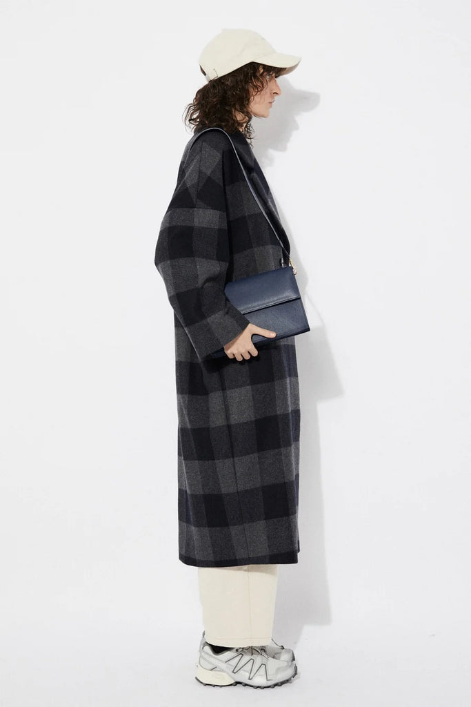 Setut Checkered Coat in Navy Check