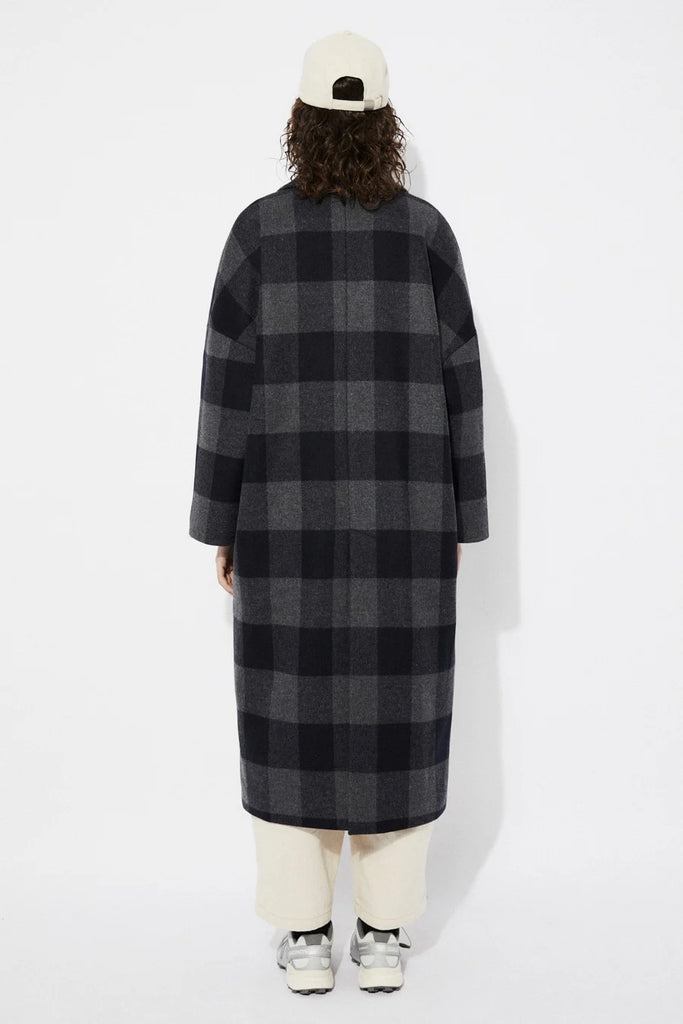 Setut Checkered Coat in Navy Check