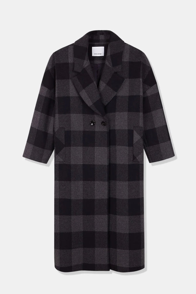 Setut Checkered Coat in Navy Check