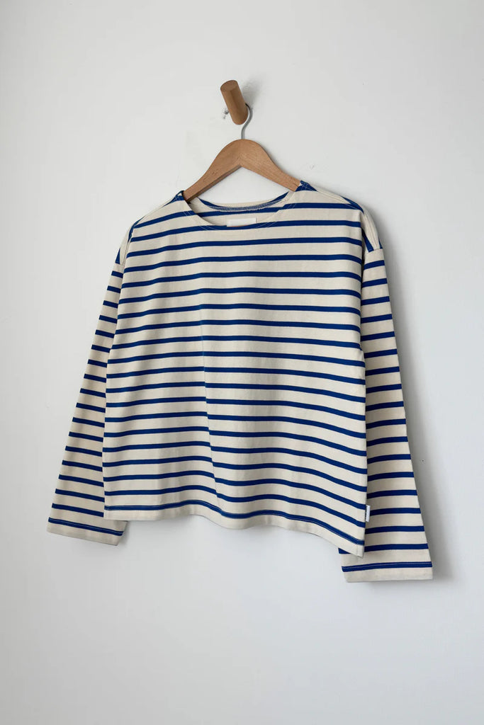 Sailor Top in Blue Stripe on Cream